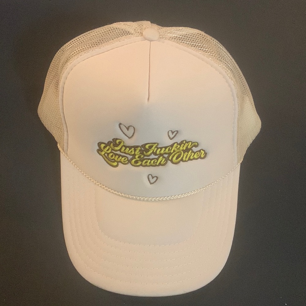 La La Land embroidered Trucker Hat “ Just Fu&$!n Love Each Other”